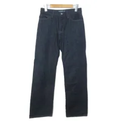 ユニクロ UNIQLO JW ANDERSON 美品 25SS ストレートジーンズ デニム パンツ 221-476209 ロゴ ワンポイント 25 63.5cm 紺 ネイビー /X