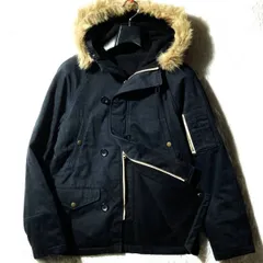 VICTIM★00s archive★バックサテン N-2Bフライトジャケット ファーフード デッキ N-3B モッズコート 黒 M ヴィクティム Y2Kヴィンテージ