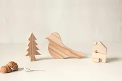 壁掛けOK! 木のインテリア雑貨【3点セット】オーナメント オブジェ 北欧 鳥 家