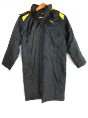 PUMA ベンチコート ブラック×イエロー 150cm 3052202512220037