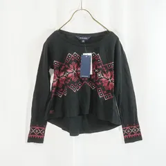 ラルフローレン キッズ 長袖カットソー 130 新品タグ付き 幾何学柄 トップス ロンT ブラック系 子供服 男の子 女の子 RALPH LAUREN