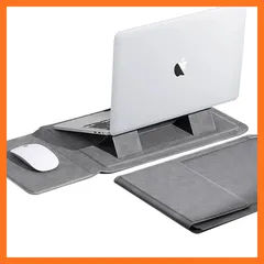 【新品】 sisyfos 3in1 ノートパソコンスリーブ pcスタンドとマウスパッド付き MacBook Air ケース 13-14 インチとMacbook Pro 13~14 インチに対応 薄型 PU革パソコンスリーブ ノートPCインナーバッグ 耐衝撃 キ