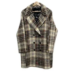 Desigual(デシグアル) コート サイズM レディース - 白×黒×マルチ 長袖/秋/冬/ツイード