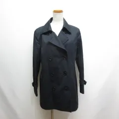 23区 オンワード樫山 ミディアム トレンチ コート 38 ネイビー 裏地付き