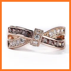 【新品】 [Jeulia] レディース 指輪 おしゃれ シンプル クロス リボン シルバー リング キュービックジルコニア 金属アレルギー対応 結婚 婚約指輪 大きいサイズ 小さいサイズ 日本サイズ 専用ボックスつき 誕生日 ホワイトデー プレゼント ギフト 