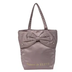 Maison de FLEUR(メゾンドフルール) トートバッグ - ピンク フェイクパール/リボン