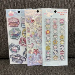 シナモロール　シナモン　 シール 3点セット｜おはじきふうシール・ウォーターシール・キラキララインストーン｜サンリオ 文房具 まとめ売り