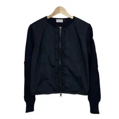 MONCLER(モンクレール) ブルゾン サイズXS レディース CARDIGAN TRICOT ダークネイビー 長袖/ニット/ジップアップ/フリル/春/秋