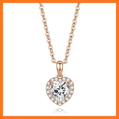 【新品】 37.2°C ネックレス レディース 人気 ハート 18K コーディングシルバー925 スワロフスキー 金属アレルギー対応“幸運の心” 人気商品女性へのプレゼント 高級ギフトボックス付き (ピンクゴールド)母の日 0