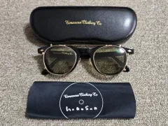 白山眼鏡 TIMEWORN CLOTHING(タイムウォーンクロージング) At Last&Co(アットラスト) ボストン ブラック クリップオン サングラス