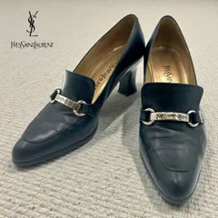 Yves Saint Laurent イヴ サンローラン ローファー パンプス 23cm ロゴプレート リーガル社製