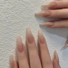 No.337 ネイルチップ 24枚セット ピンク アーモンド型 セルフネイル ハンドメイド