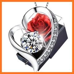 【新品】 [Laluna] ネックレス レディース 人気 45cmチェーン 収納ケース付き(創意バラギフトボックス) シルバー925 金属アレルギー対応 シンプル ジルコニア ハート形 ペンダントネックレス 妻、彼女、母、女性の誕生日、記念日、結婚記念日、 0