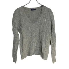 B067 POLO RALPH LAUREN ポロラルフローレン ニット セーター グレー シンプル メンズ S