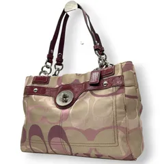コーチ COACH ペネロピ オプティック シグネチャー トートバッグ ハンドバッグ F17140 サテンキャンバス パテントレザー パープル ボルドー ターンロック チェーンハンドル レディース 肩掛け 軽量 鞄 カバン カジュアル デイリーユース s81