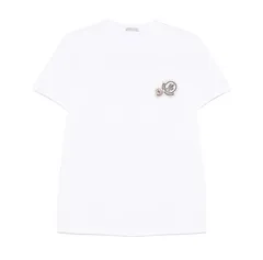 未使用新品　MONCLER ホワイト Tシャツ　ダブルロゴ MONCLER（モンクレール） Tシャツ 8D00004 89AJS メンズ 長袖 ロンT