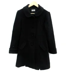 ロディスポット LODISPOTTO コート ロング丈 ラウンドカラー ウール M 黒 ブラック /SM42