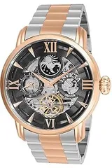 Invicta Men's Objet D Art Rose Gold-Tone Steel Bracelet & Case Automatic Black Dial Analog Watch 27579