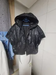 ブラック フード ダウンジャケット オーバーサイズ