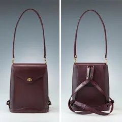 ITAGAKI イタガキ 板垣 2way リュック ショルダーバッグ レザー 鞄 本革 パープル バックパック 肩掛け