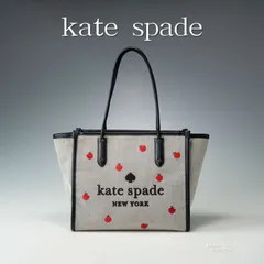 【廃盤・オンライン限定】kate spade NEW YORK ケイトスペード エラ トート 大容量 りんご 刺繍 自立 キャンバス K8137
