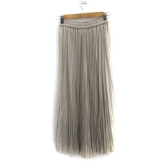 ローリーズファーム LOWRYS FARM フレアスカート ギャザースカート マキシ丈 ロング丈 無地 F アイボリー /SM42