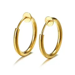 【特価セール】レディース メンズ メンズ リング フープ ユニセックス セット バネ式 2個 両耳 スプリング 細フープ 挟むだけ イヤリング イヤーカフ 簡単 フェイクピアス 装着 [ALOHAMONI]