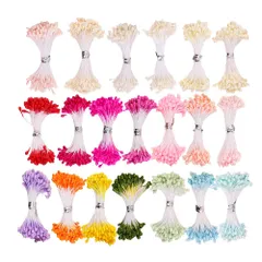 【数量限定】雄しべ　20色セット　75本ｘ20束入り 造花 長さ約6.5cm 花芯・ペップ　直径約3mm 人工　造花用 パールペップ ペップ・花材 　暖かい色　フラワー CCINEE