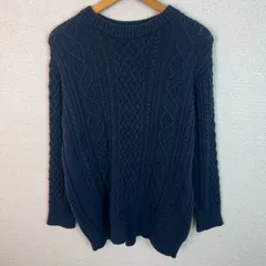 23区 ニジュウサンク ケーブルニット ウール ネイビー 44サイズ レディース 古着 シンプル