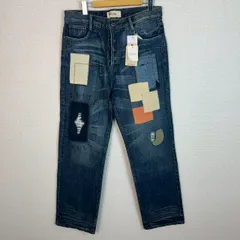 新品未使用　Nero ネロ パッチワークデニムパンツ 総柄 インディゴ Lサイズ メンズ 古着 アメカジ グランジ