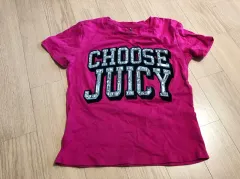 JUICY COUTURE ジューシークチュール ホットピンク 半袖 Tシャツ BIG ビーズ ポイント Y2k