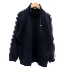 ナイキ NIKE トラックジャケット ミドル丈 ロゴ刺繍 M 紺 ネイビー ピンク /HO17