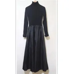 【mimi toujours】 ミミトゥジュール　リブニットワンピース　ロングワンピース　フレア　サイズ　M カラー　ブラック