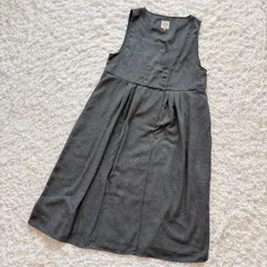 Samansa Mos2 SM2 ダブル釦ジレワンピース 　サマンサモスモス　SM2 ロングジレ　ワンピース　体型カバー　ゆったり　ジレ　ボタン　ベスト　ワンピースベスト　グレー　ロング
