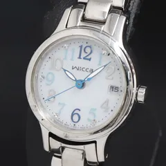 ソーラー シチズン ウィッカ E011-R007891 青文字盤 デイト レディース腕時計 2000000 NSK KRK