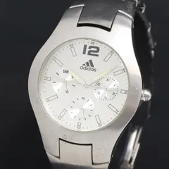 QZ アディダス 10-0151A 316L シルバ―文字盤 デイデイト レディース腕時計 2000000 NSK KRK