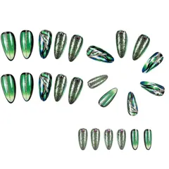 ネイルチップ キラキラ輝くウェアラブルネイルチップ 24枚セット