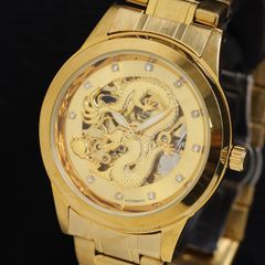 動作品 LAVAREDO メンズ 腕時計 自動巻き スケルトン ゴールド A41 