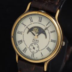 A-12 希少! 良品SEIKO ALBA ムーンフェイズ 90年代ヴィンテージ - メルカリ