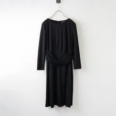 【値下げ】23区 オンワード樫山 ウエストアクセント ボートネックワンピース 38/○ブラック ドレス ロング【2400014283211】のサムネイル