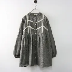 2024AW サマンサモスモス Samansa Mos2 SM2 2700683 レース切替ギャザーチュニック ブラウス F 千鳥格子┃チェック【2400014618204】