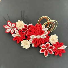 つまみ細工の髪飾り かんざし 七五三 卒業式 成人式 753 前撮り 後撮り 袴 和装 着物 振袖セット ヘアアクセサリー