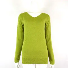 アズールバイマウジー AZUL by moussy マシンウォッシャブル ニット セーター Vネック 長袖 S ライムグリーン