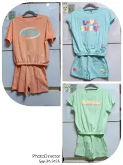 130-140 女の子 キッズ 上下セット 3枚 まとめ / 半袖ハーフパンツ セットアップ