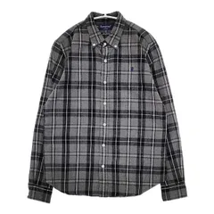 GYMPHLEX J-0872 チェック コットン フランネル ボタンダウン 長袖シャツ グレー レディース ジムフレックス【中古】5-1214T∞