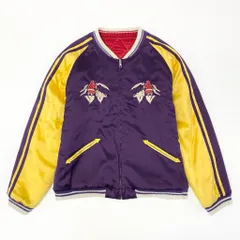 22l28 SAPEur サプール スーベニアジャケット スカジャン リバーシブル 名古屋限定 XLサイズ パープル イエロー マルチカラー メンズo07t