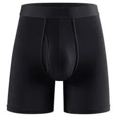メンズ ボクサーパンツ 3分丈 ロング丈 レーヨン インナー アンダーウェア ストレッチ素材 快適 フィット 無地 シンプル 前閉じ 前開き 大きいサイズ ms-025