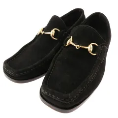 GUCCI グッチ 110 0211 ホースビット スエード ローファー ドライビングシューズ ブラック系 5D【中古】