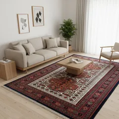 トライバルラグ トルキャマン産 本物 手織り絨毯 ペルシャ絨毯 リビングラグ