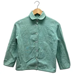 mina perhonen (ミナペルホネン) ③ rabbit mina表記時代 アンゴラブレンドラウンドカラーシャツ レディース グリーン サイズ表記なし